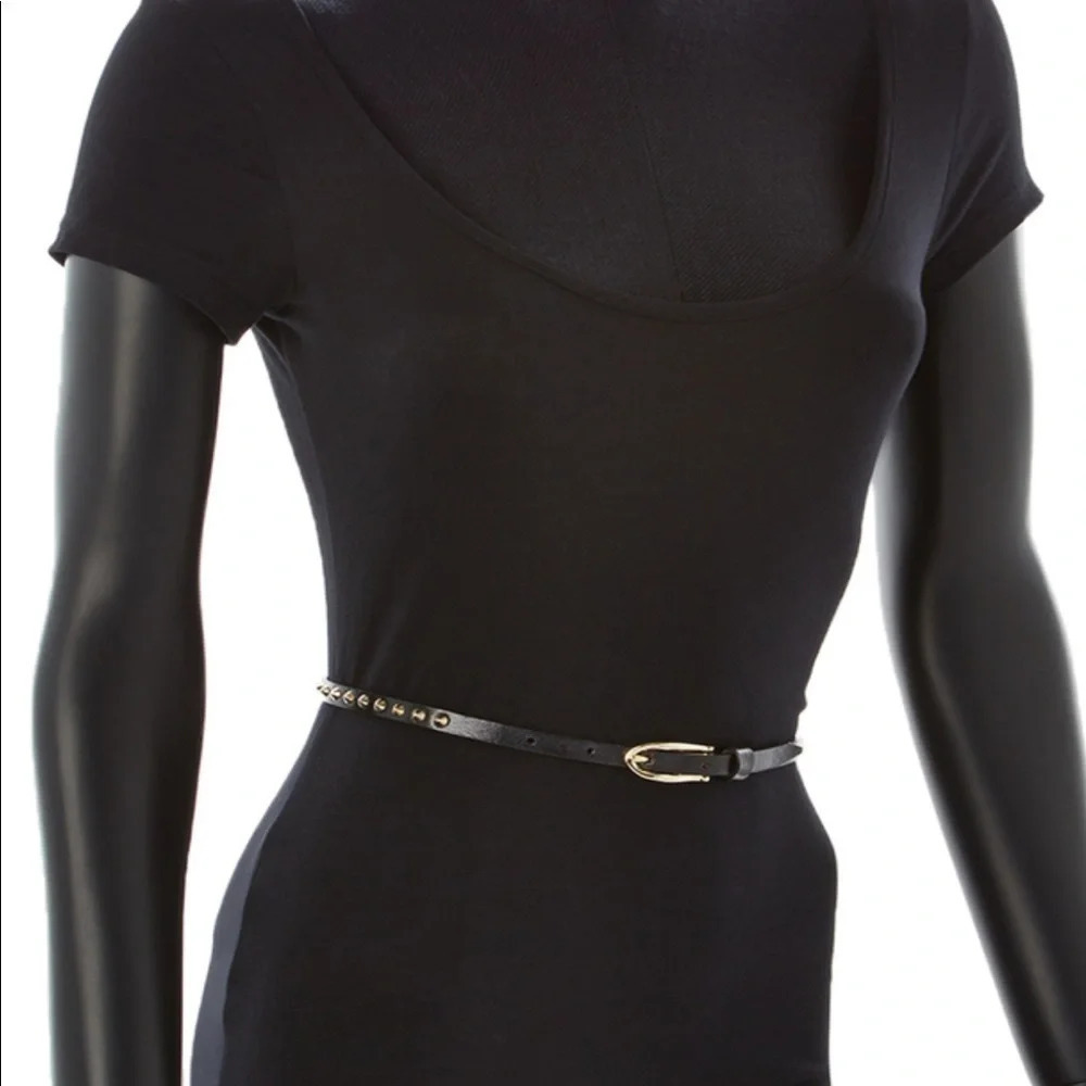 fashion slim gold black  studded Belt